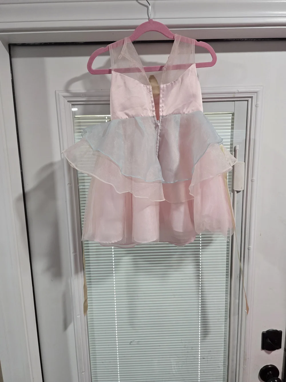 Rare Editions Pink Unicorn Floral Tulle Dress with Gold Accents